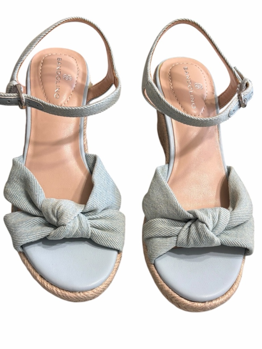 Bandolino Pale Blue Knot Front Ankle-Strap Sandals